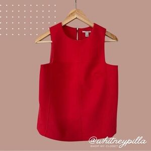 3/$20 Halogen Vibrant Red Top structured sleeveless round neckline women’s XS